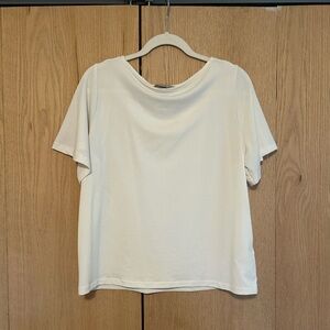 H&M White Boxy Relaxed Short Sleeve Tee